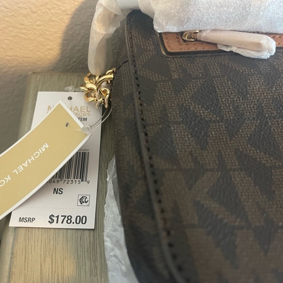 NWT Micheal Kors Frame Out Brown Crossbody, Large - Picture 6 of 8